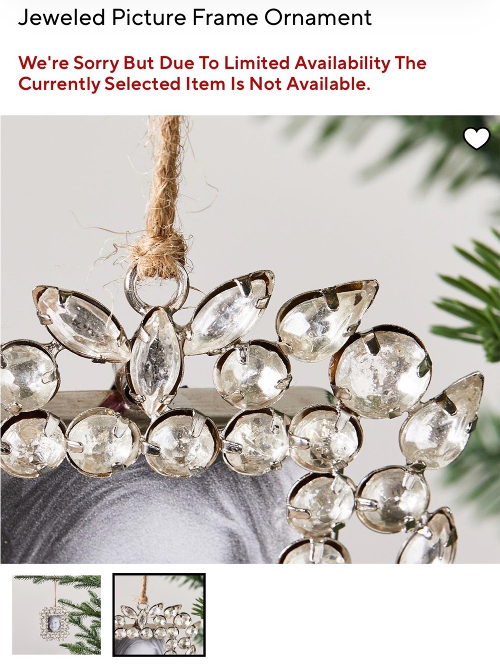 Lot of 9 - Pottery Barn Jeweled Picture Frame Ornament - Clear Crystal - NWT - Picture 2 of 8